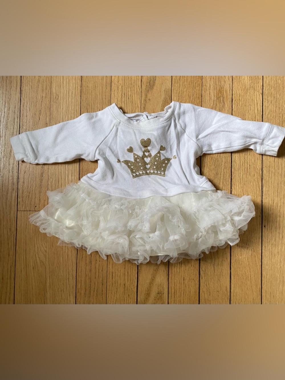 Truly Scrumptious by Heidi Klum Baby Girl Dress 6 Mo Tutu Crown Princess Gold